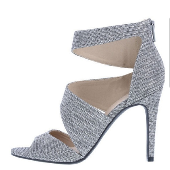 Sparky Silver Christian Siriano Heels NWT 9 & 9.5 - Picture 4 of 7